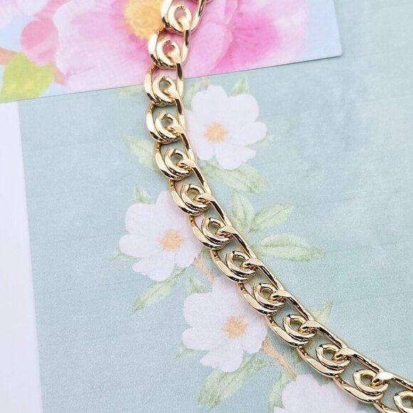 Rose Gold Round Chain Necklace Gold Plated on High Quality Brass, XPNL0073 - Picture 10 of 12